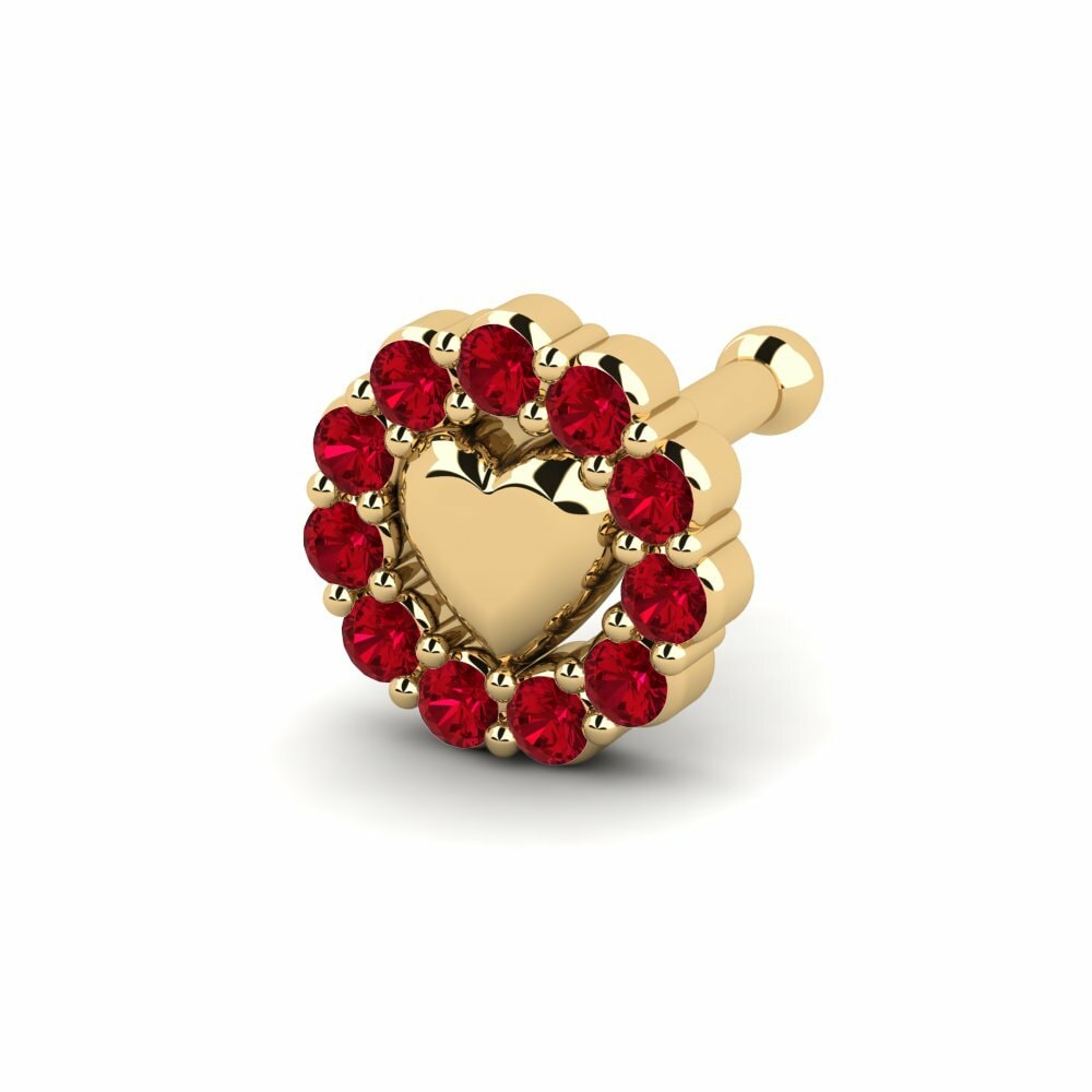 Red Zirconia Nose Pin Scritte