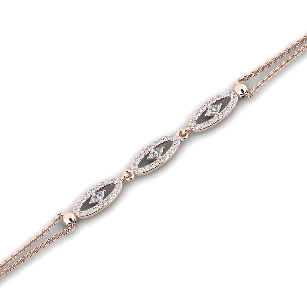 Rotgold 585 Labor-gezüchteter Diamant Damen armband Awle