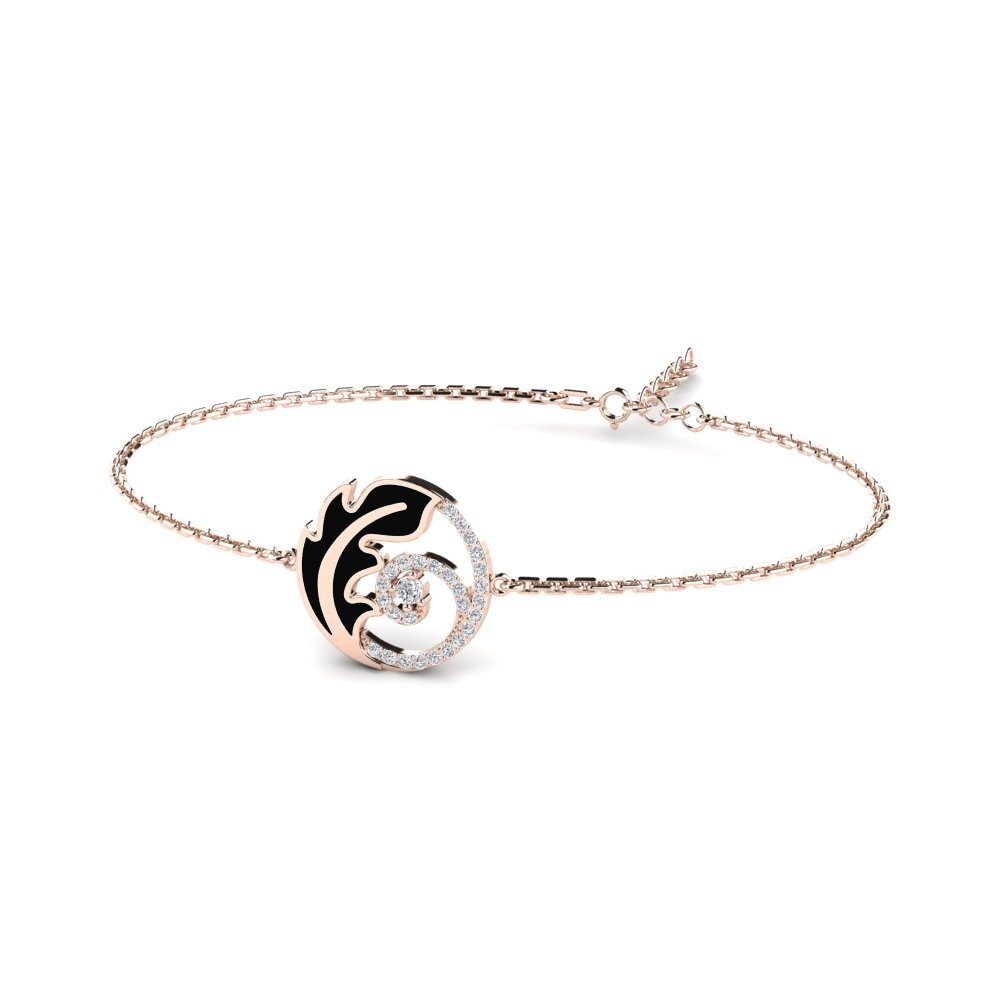9k Oro Rosa Diamante cultivado en laboratorio Pulsera de Mujer Ocean