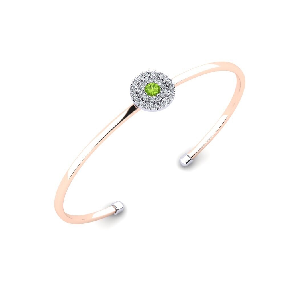 9ct Rose & White Gold Peridot Women's Bracelet Outgas