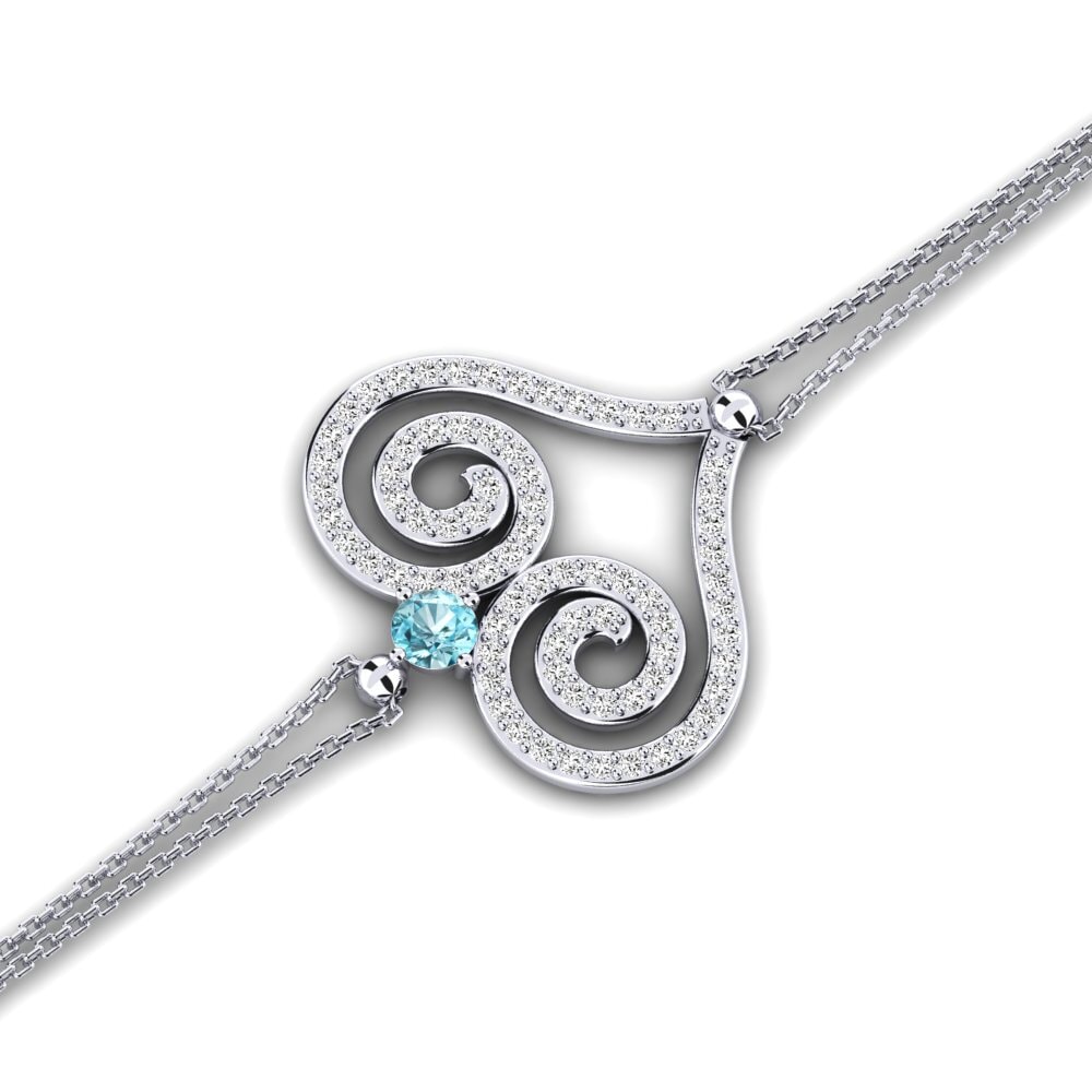 Paladio Circón Azul Pulsera de Mujer Yarenes