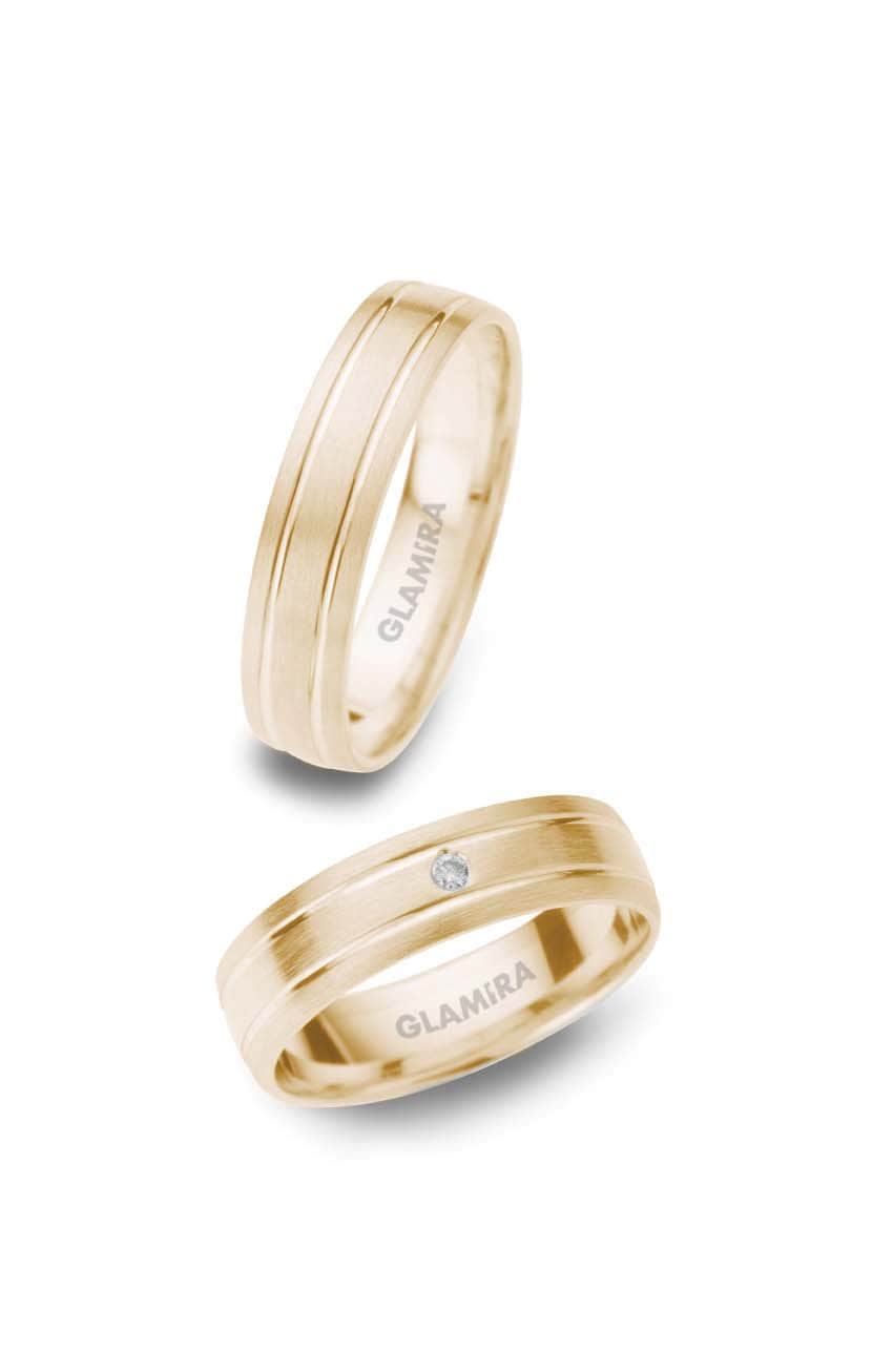 Or Jaune 18k Bague de Mariage Unique Trust