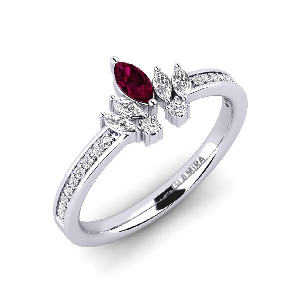 Marquise Rhodolite Garnet Engagement Ring Lesoni