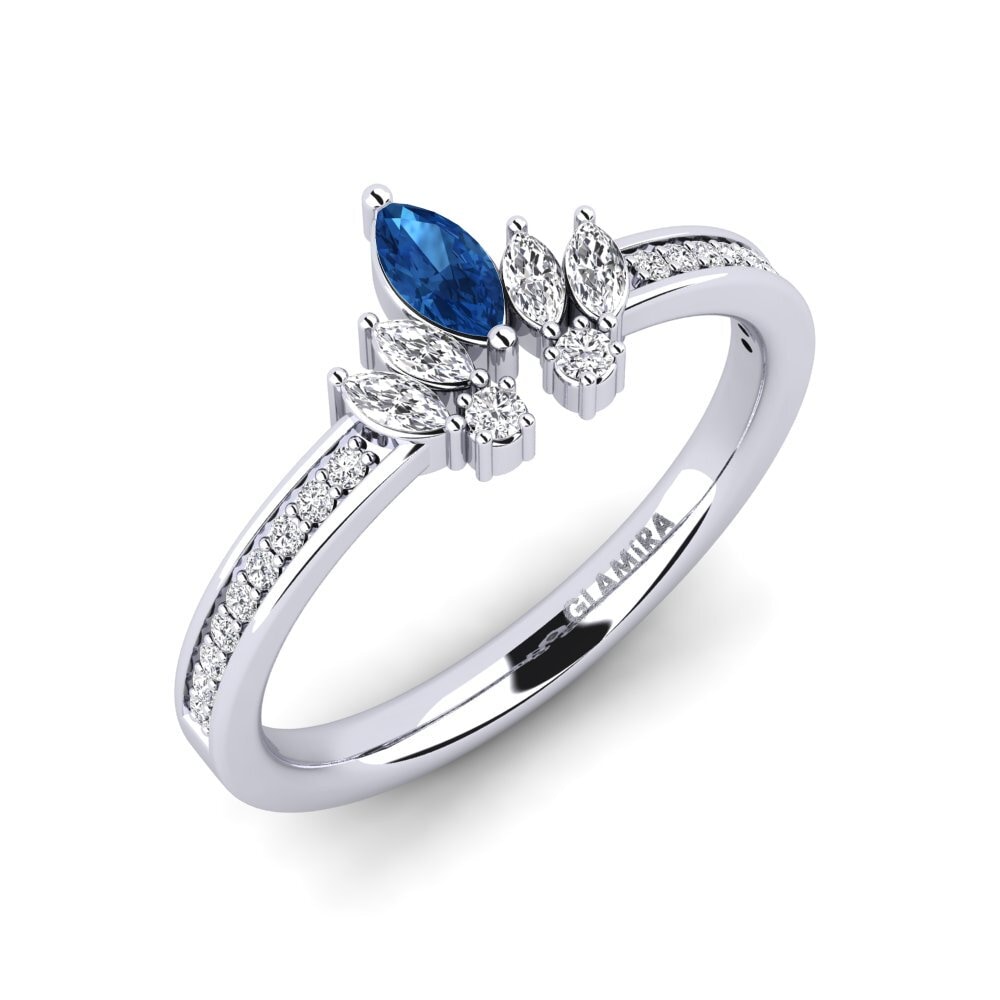 Dark Blue Zirconia Engagement Ring Lesoni