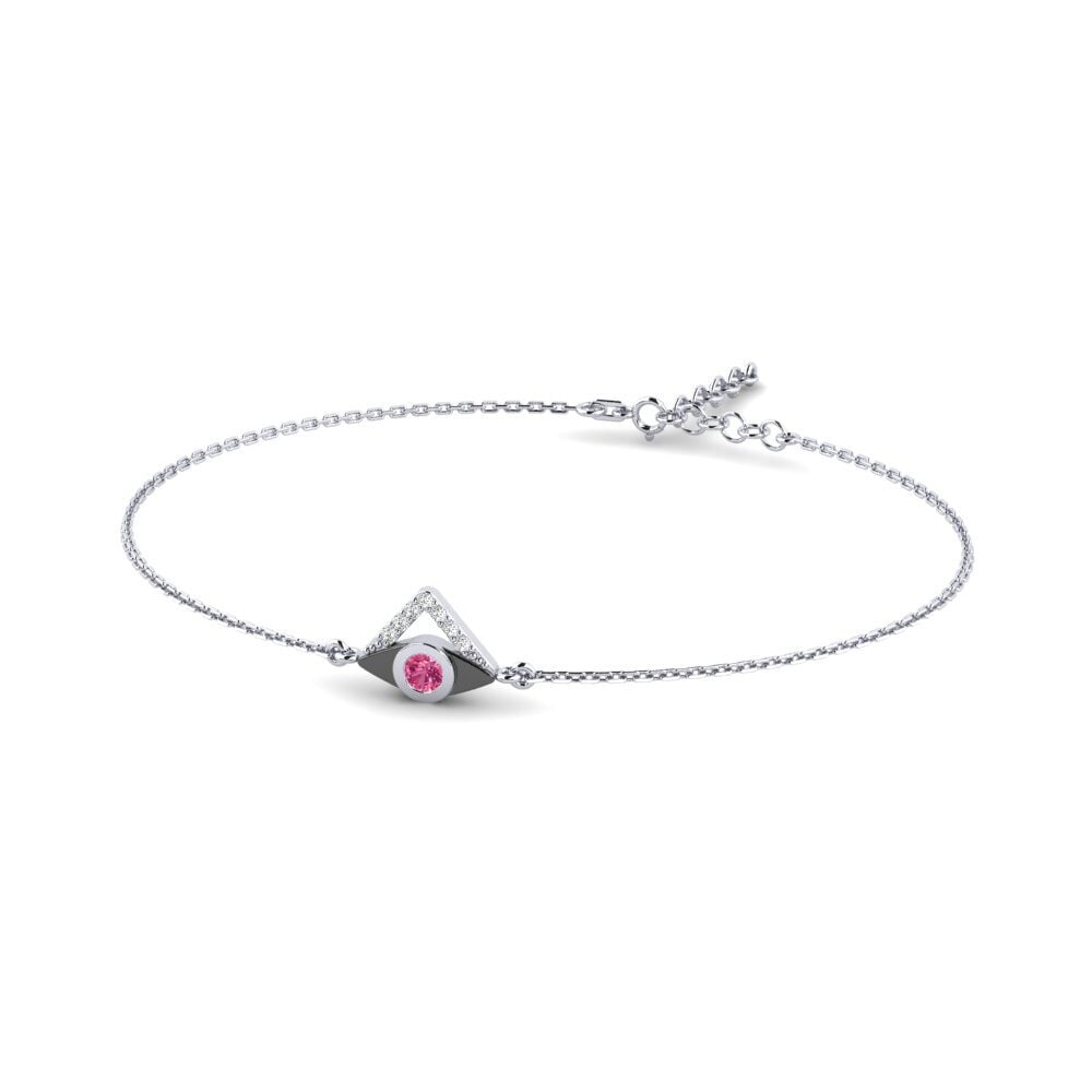 Paladio Turmalina rosa Pulsera de Mujer Adito