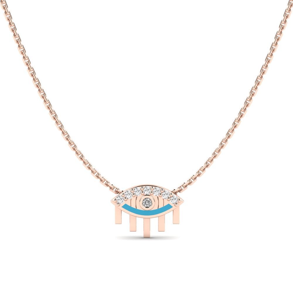 14k Oro Rosa Moissanita Collar de Mujer Daimana