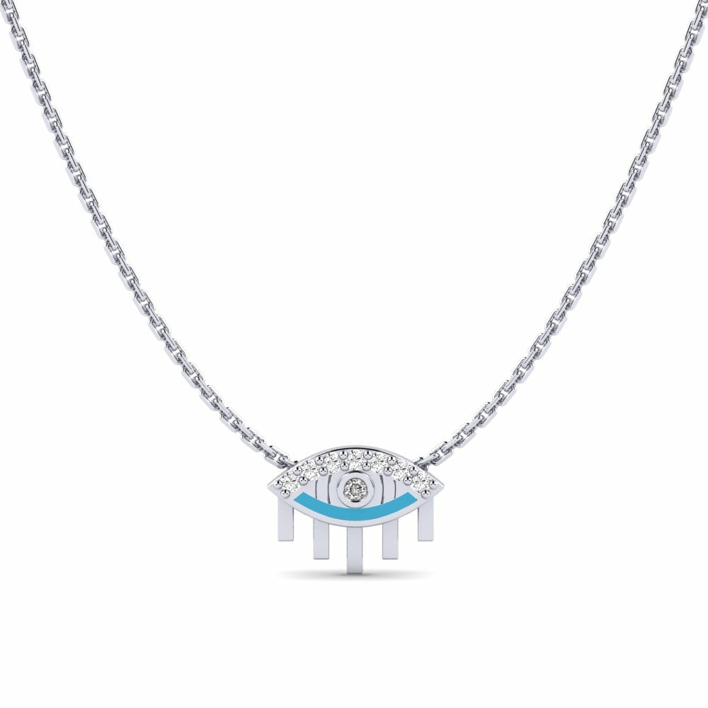14k Oro Blanco Moissanita Collar de Mujer Daimana