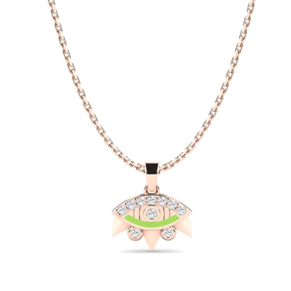 14k Oro Rosa Moissanita Colgante de Mujer Elikhanyayo