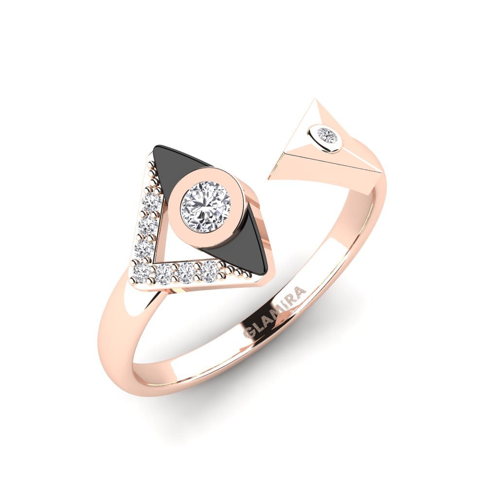 9ct Rose Gold Diamond Ring Exagerado