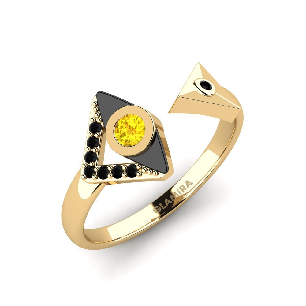 Zafiro amarillo Anillo Exagerado