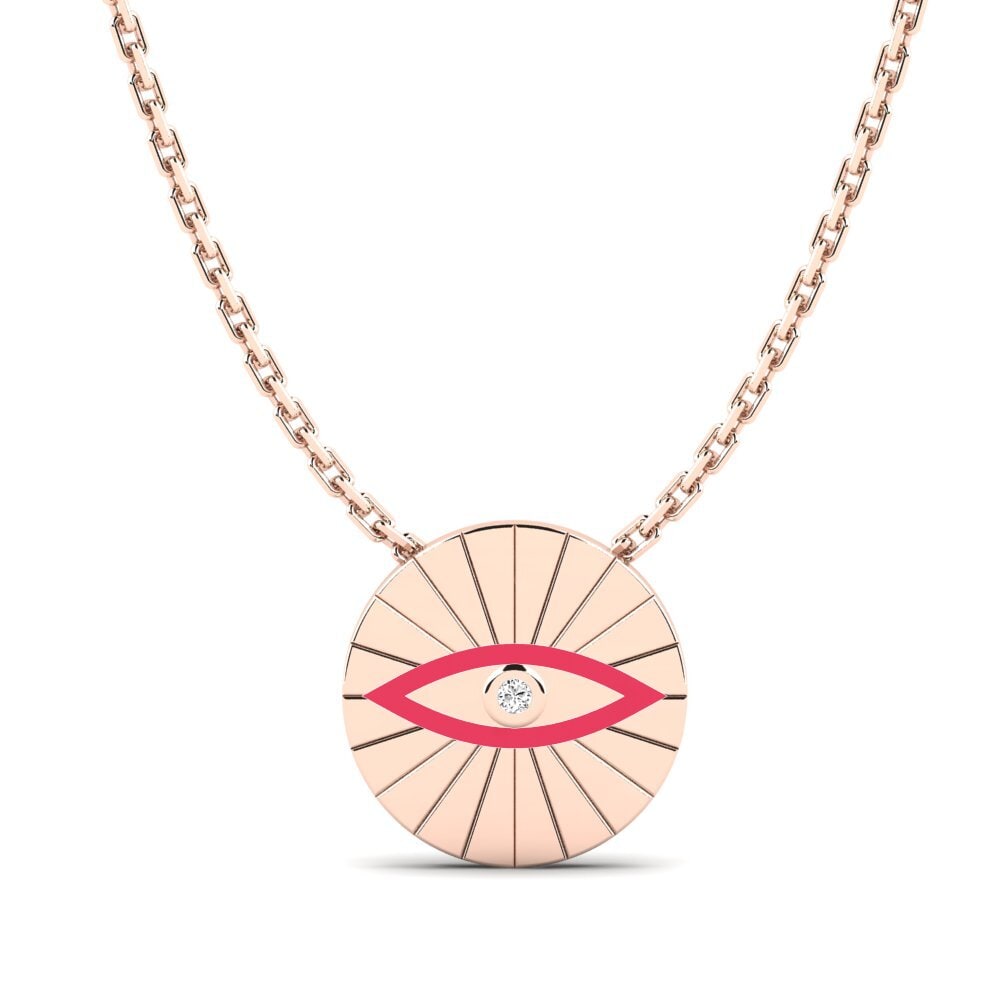 14k Oro Rosa Moissanita Colgante de Mujer Idayimane