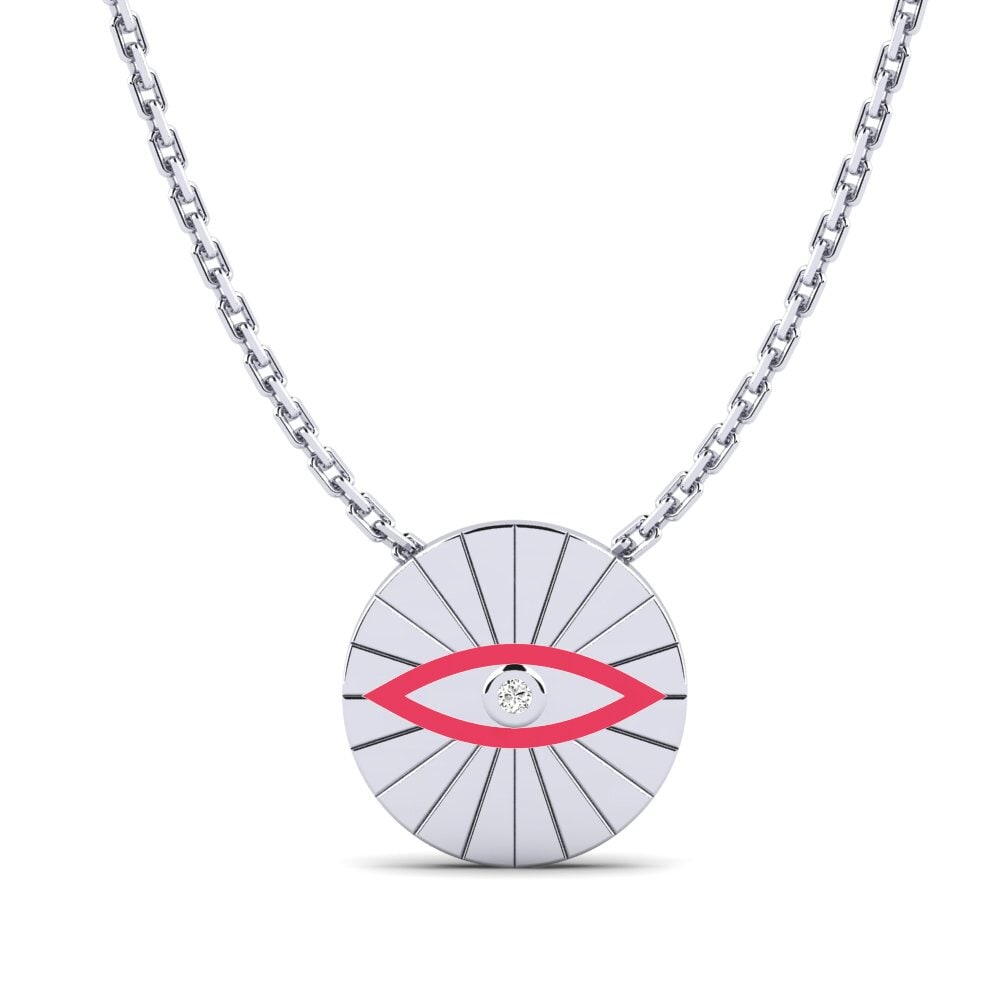 14k Oro Blanco Moissanita Colgante de Mujer Idayimane