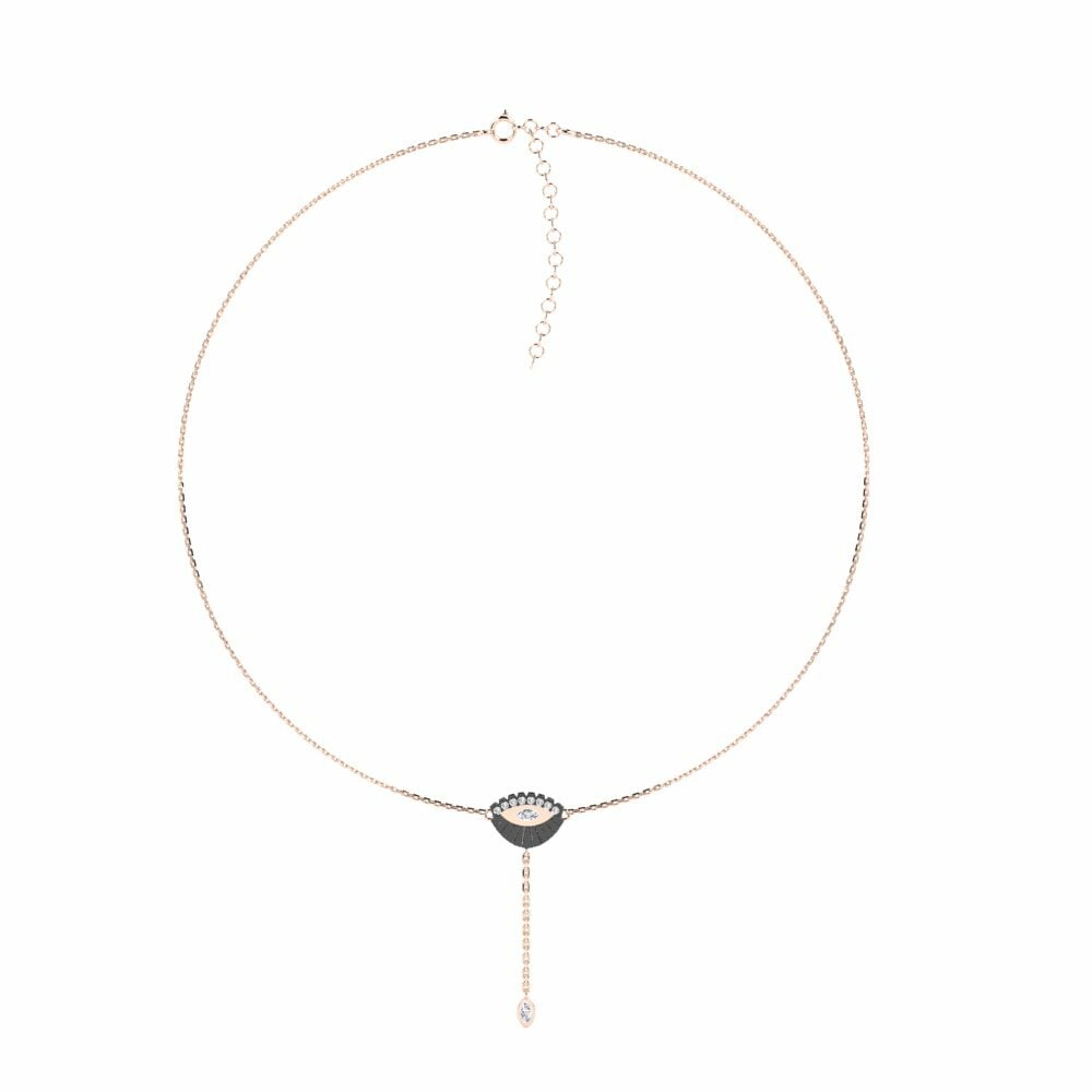 Vàng Hồng 18K Kim Cương Nhân Tạo Dây chuyền choker nữ Jaman