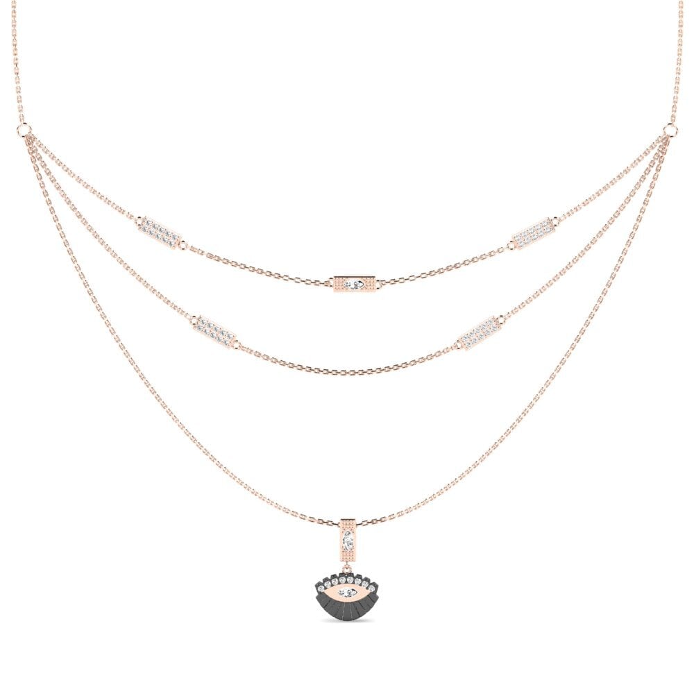 14k Oro Rosa Moissanita Collar de Mujer Kaitse