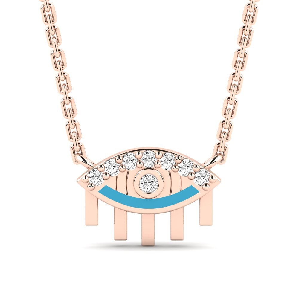 14k Oro Rosa Moissanita Collar de Mujer Katumbiri