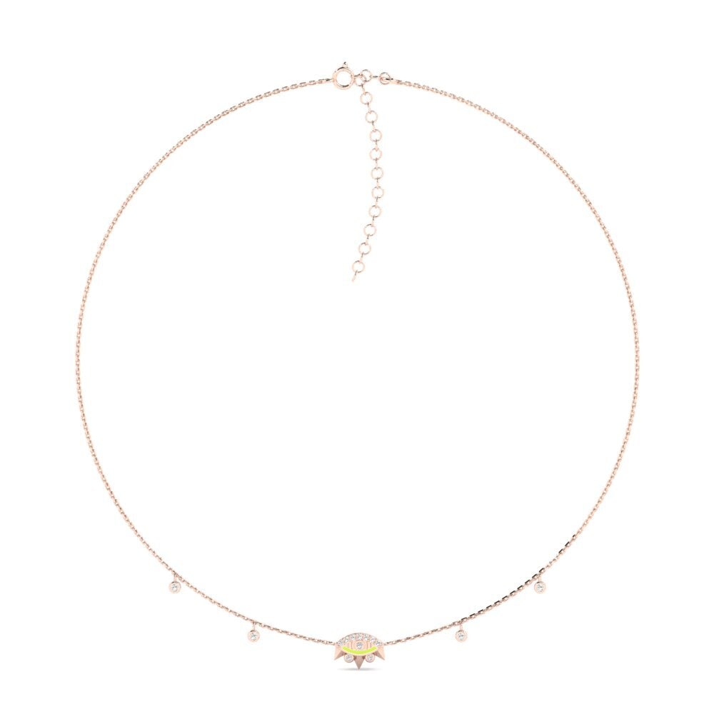 14k Oro Rosa Moissanita Collar Gargantilla de Mujer Kiakite