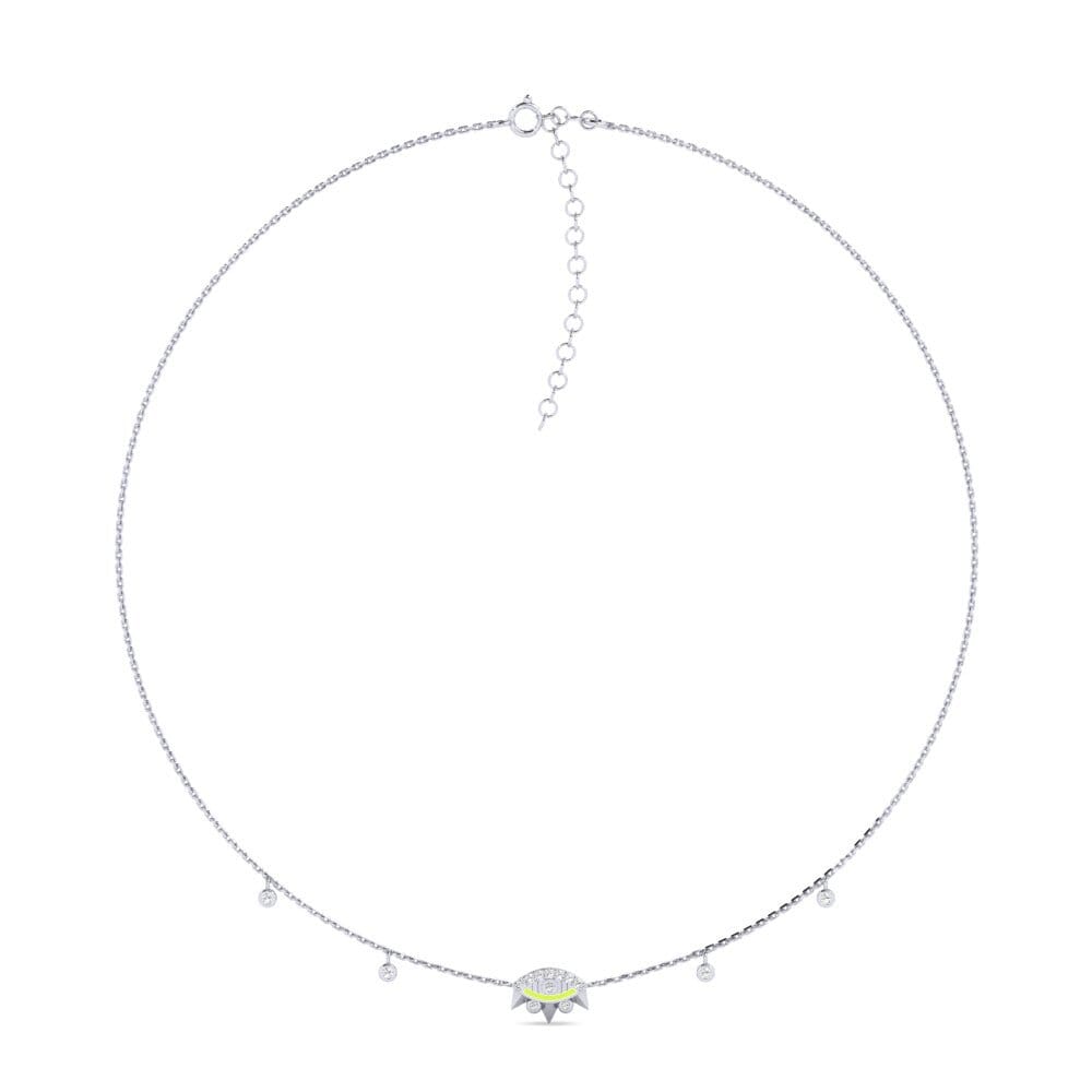 14k Oro Blanco Moissanita Collar Gargantilla de Mujer Kiakite