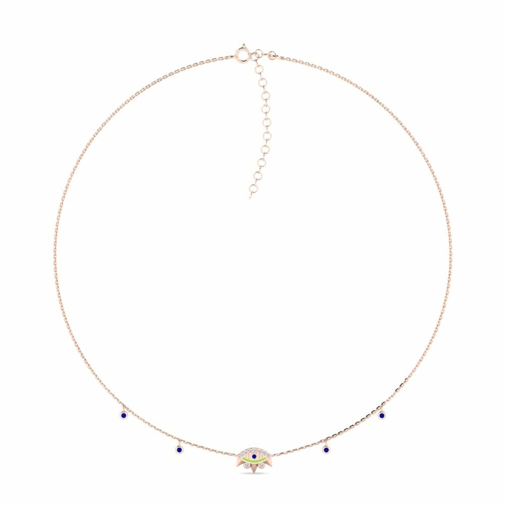 Vàng Hồng 18K Đá Sapphire Dây chuyền choker nữ Kiakite