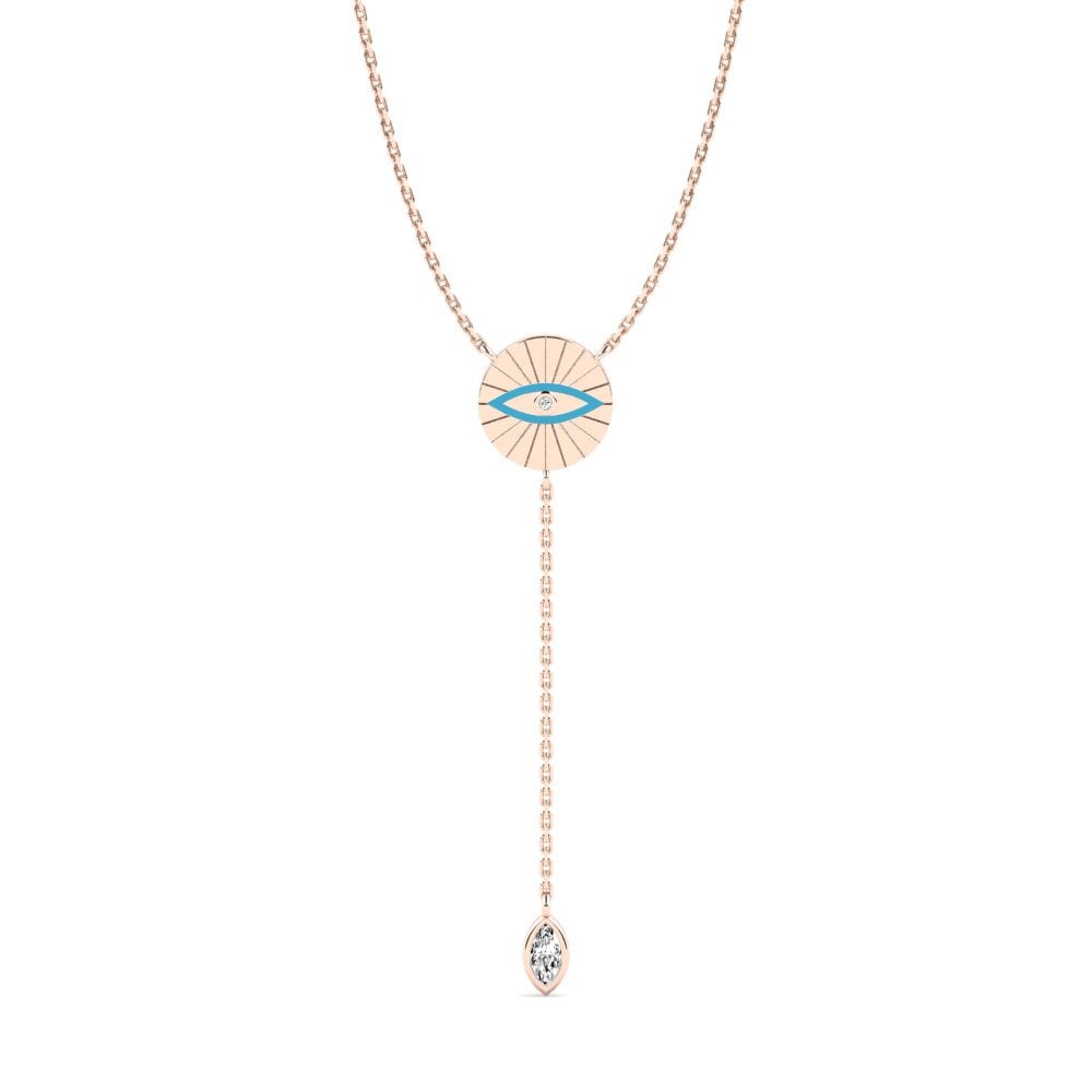 14k Oro Rosa Moissanita Collar de Mujer Kumurika