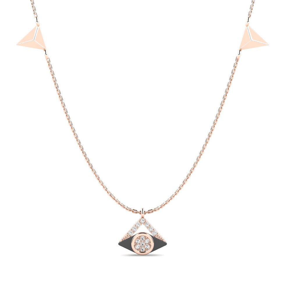 14k Oro Rosa Moissanita Collar de Mujer Macca