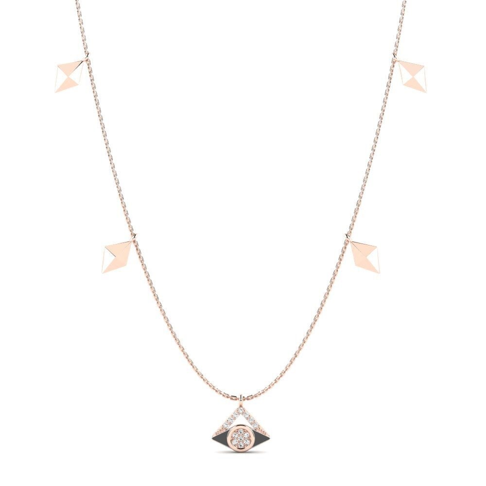 14k Oro Rosa Moissanita Collar de Mujer Madreed