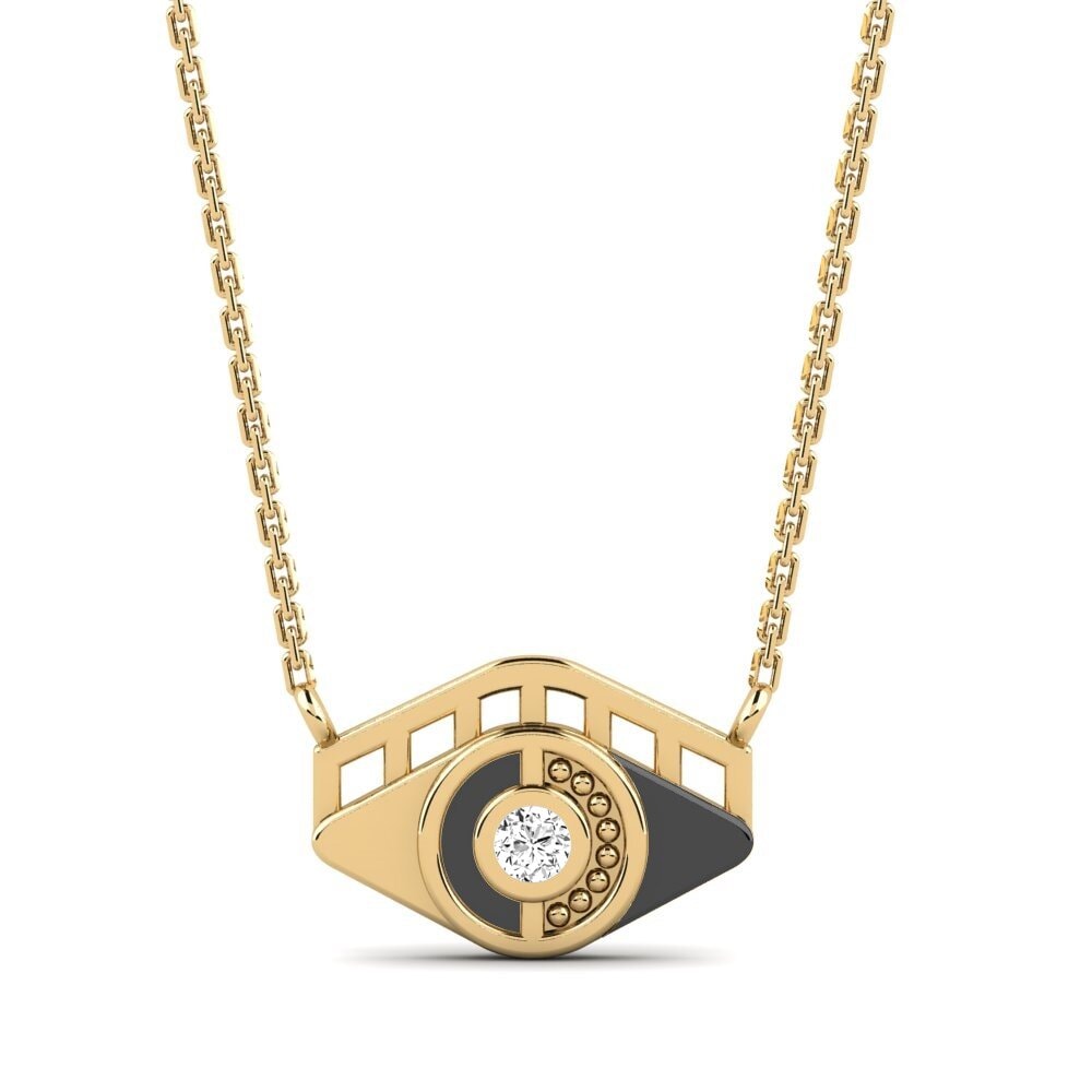 14k Oro Amarillo Moissanita Collar de Mujer Malagelove