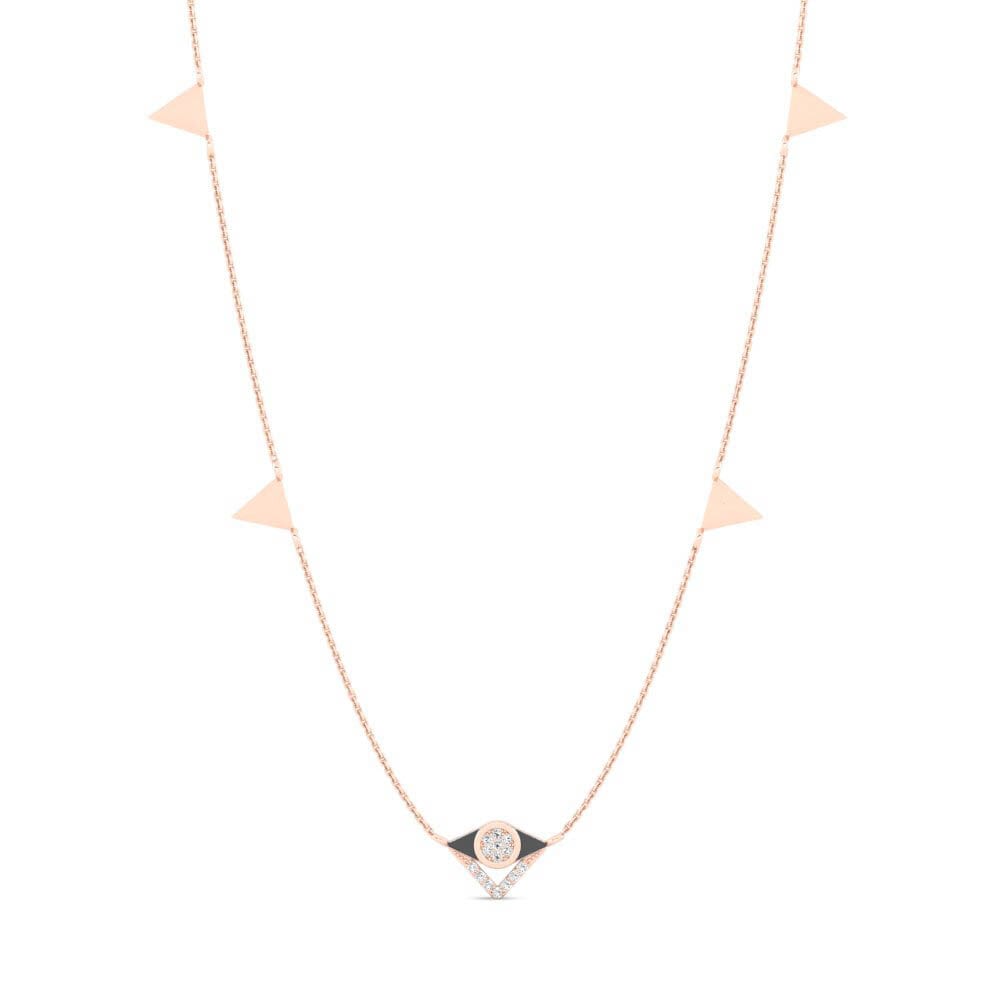 14k Oro Rosa Moissanita Collar de Mujer Malagrana