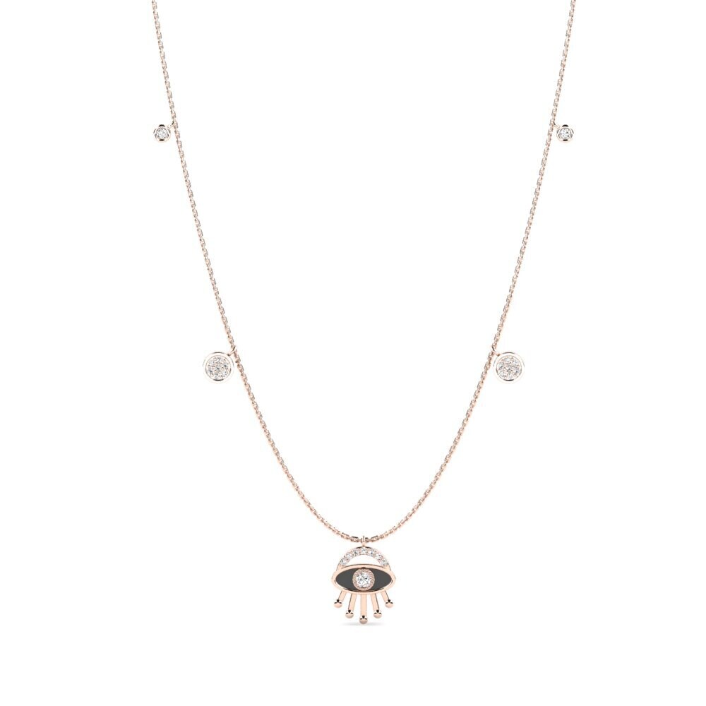 14k Oro Rosa Moissanita Collar de Mujer Mandorla