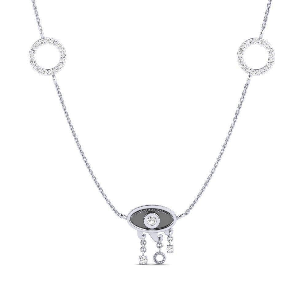 14k Oro Blanco Moissanita Collar de Mujer Maturita