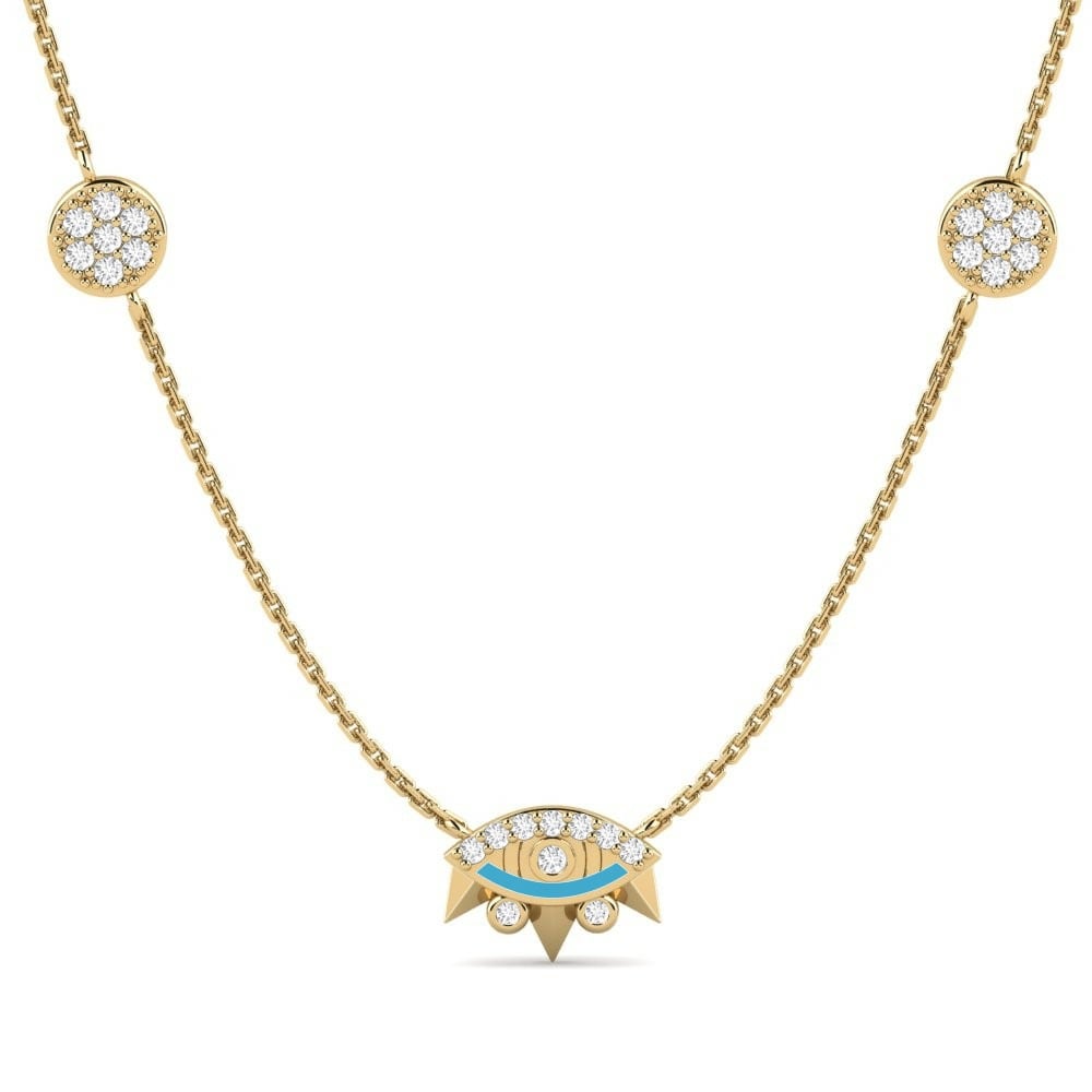 Evil Eye Evil Eye Necklaces Collection Mavrica 585 Yellow Gold White Sapphire