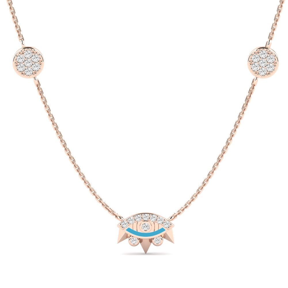 14k Oro Rosa Moissanita Collar de Mujer Mavrica