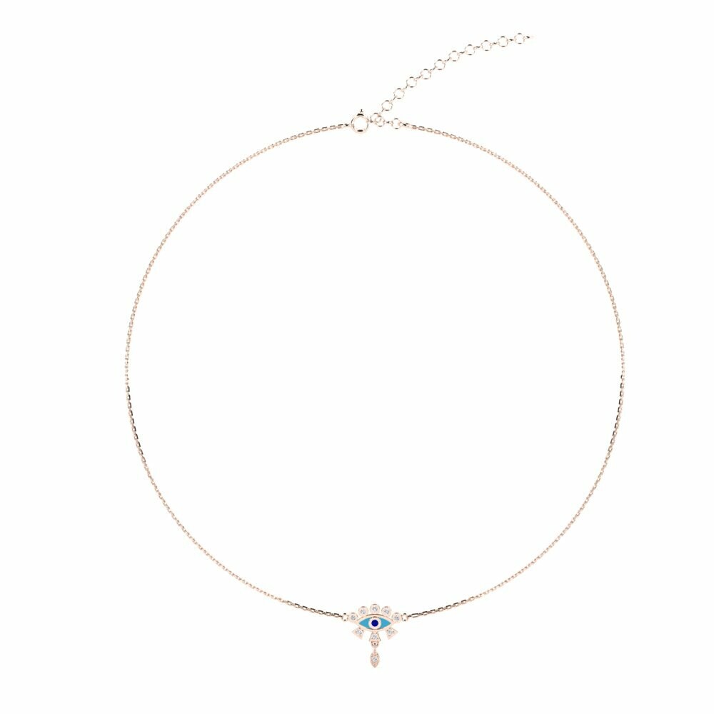 Vàng Hồng 9K Đá Sapphire Dây chuyền choker nữ Menua