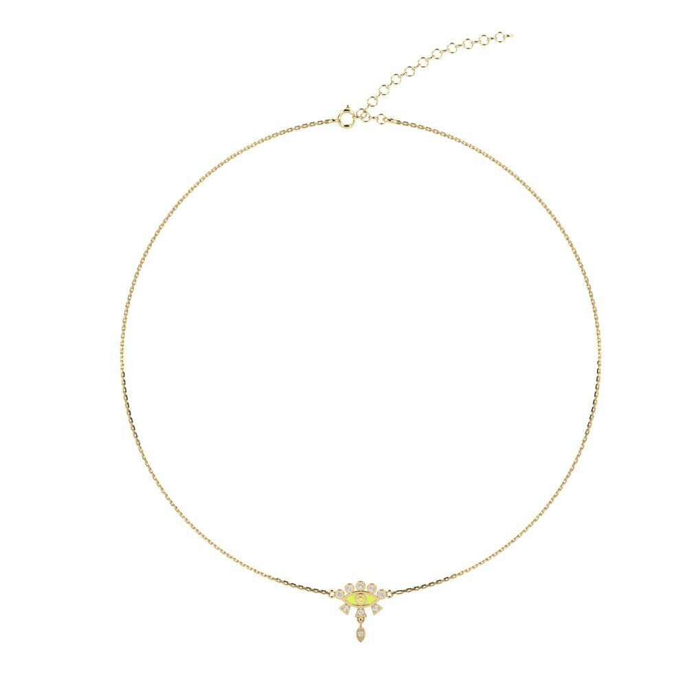 Vàng 9K Đá Sapphire Vàng Dây chuyền choker nữ Menua