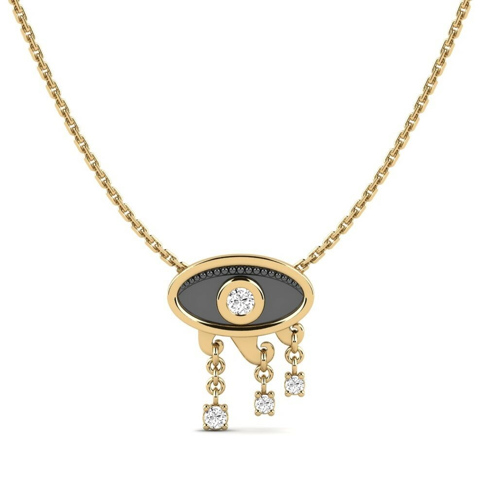 14k Oro Amarillo Moissanita Colgante de Mujer Meritare