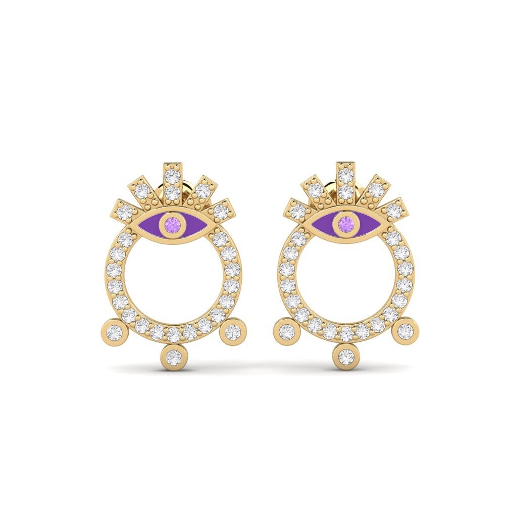 Amethyst Women's Earring Miletos - B