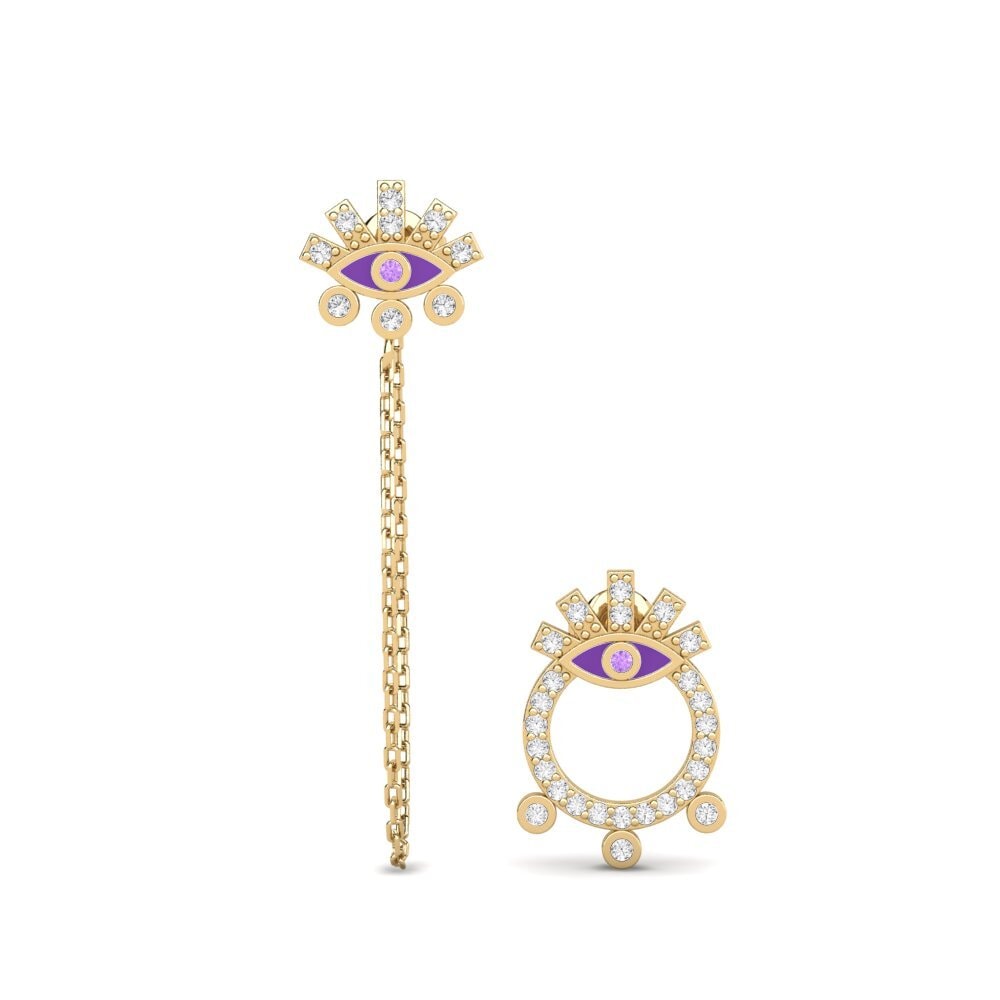 Amethyst Women's Earring Miletos - SET