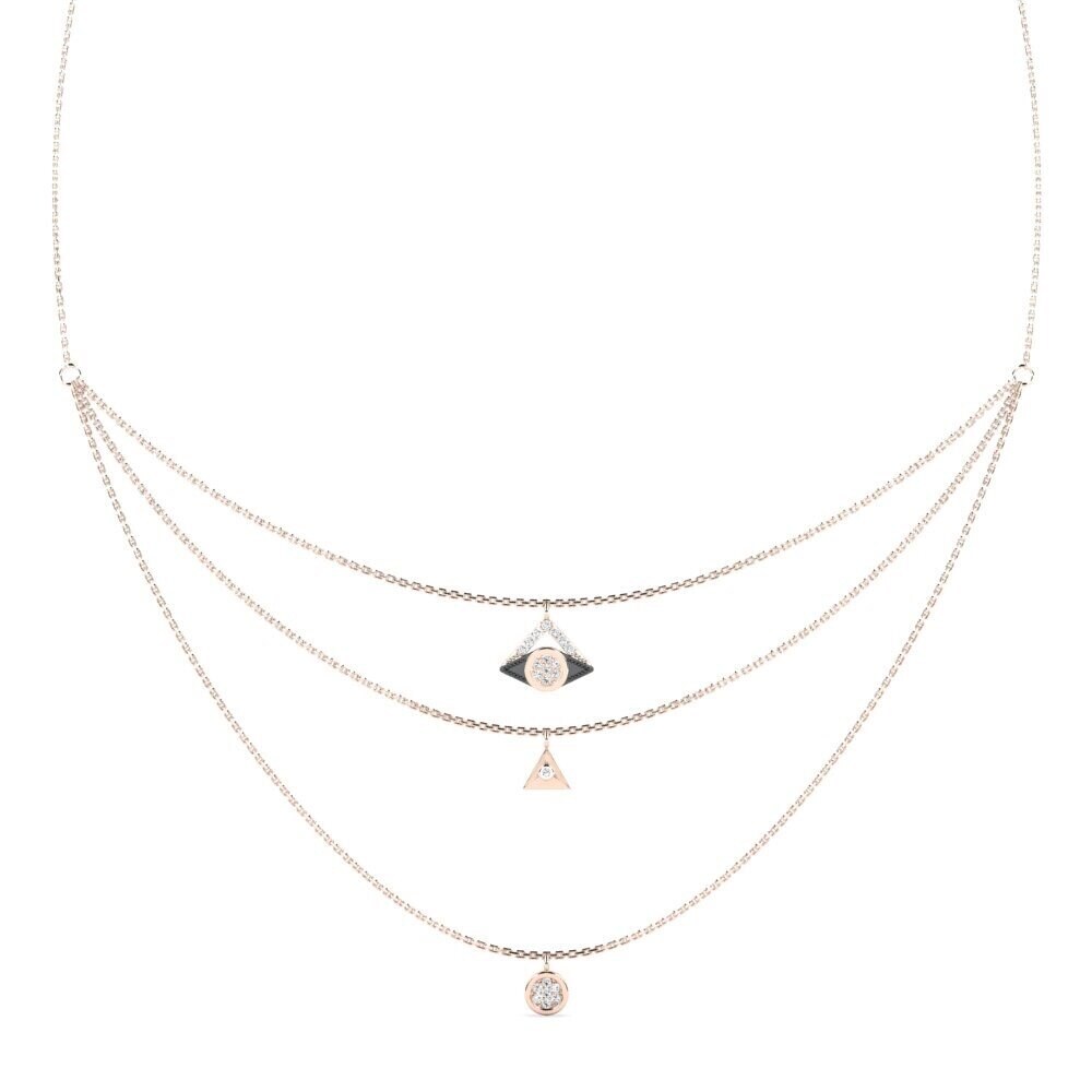 14k Oro Rosa Moissanita Collar de Mujer Molo