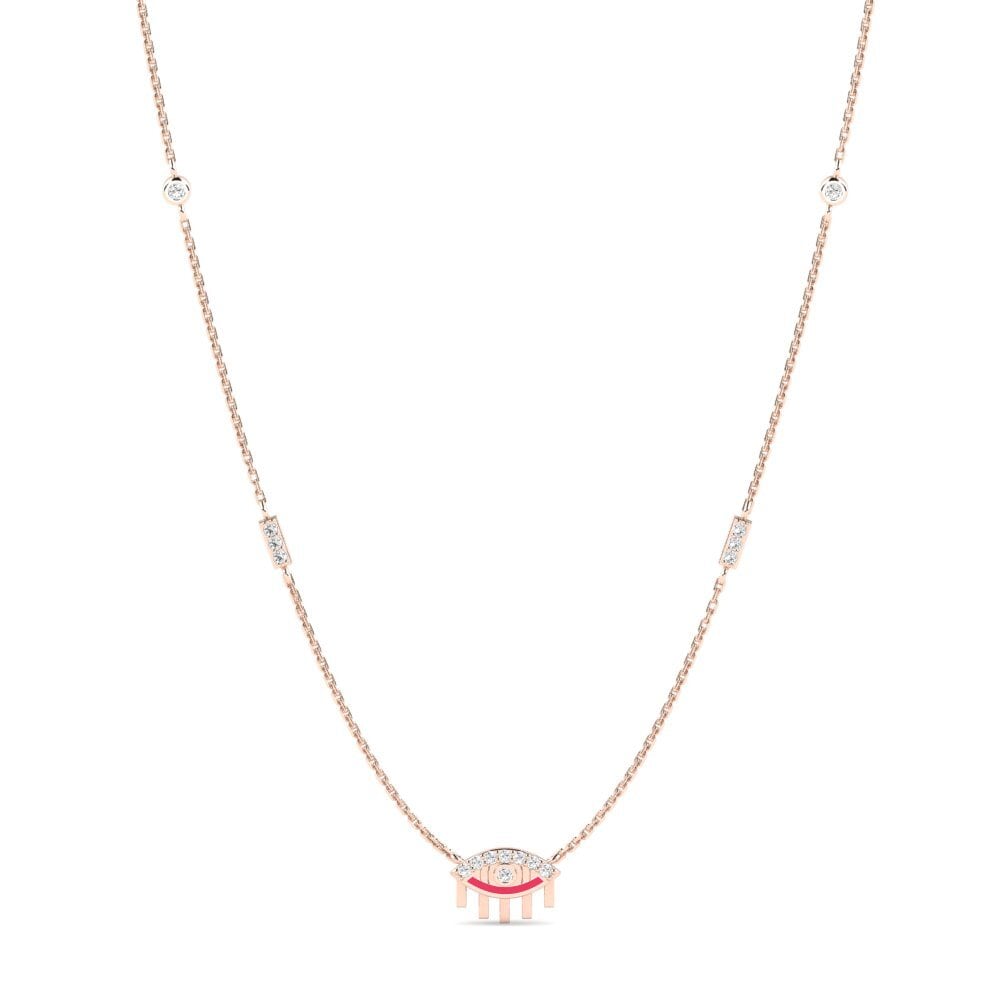 14k Oro Rosa Moissanita Collar de Mujer Engcwele