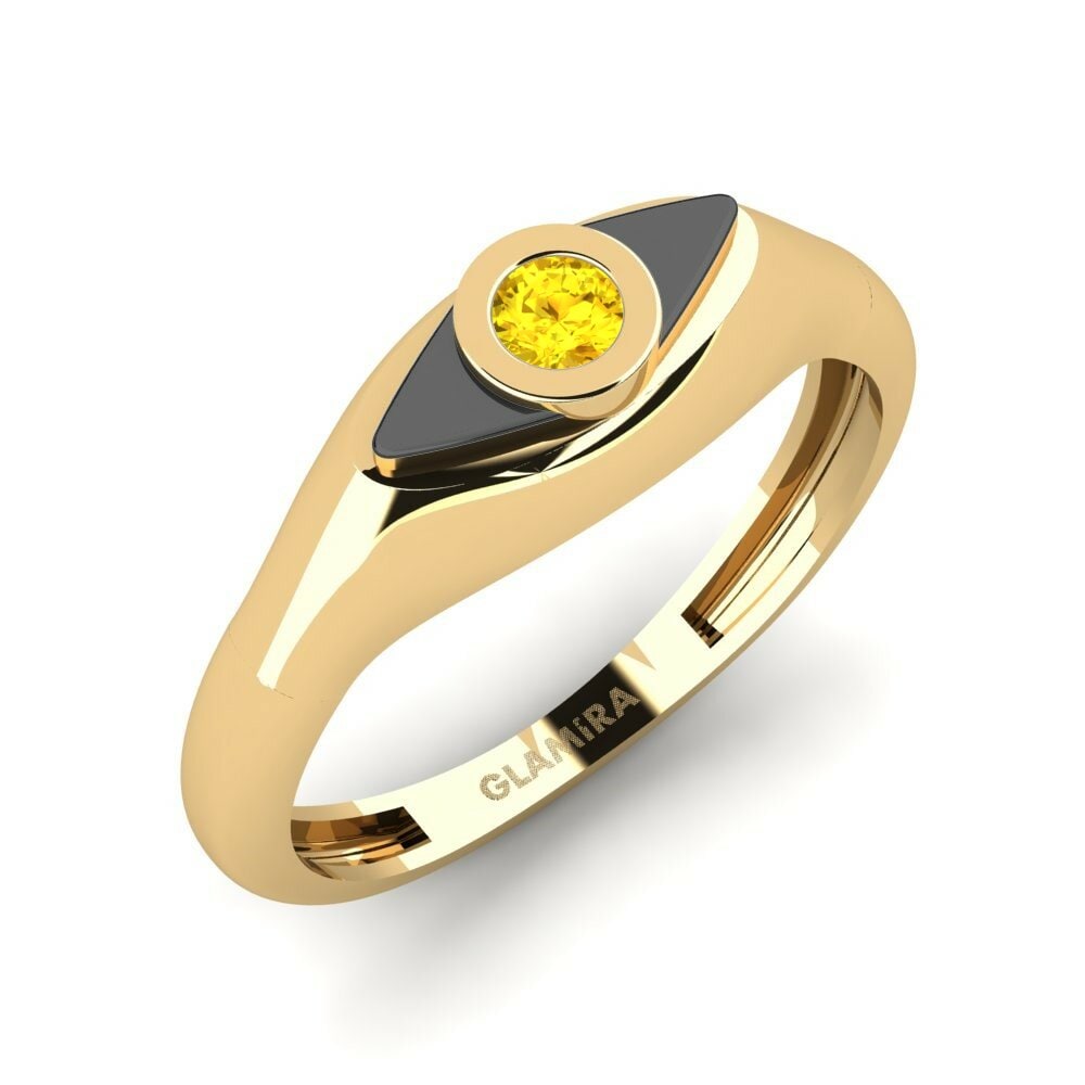 Zafiro amarillo Anillo Poeta