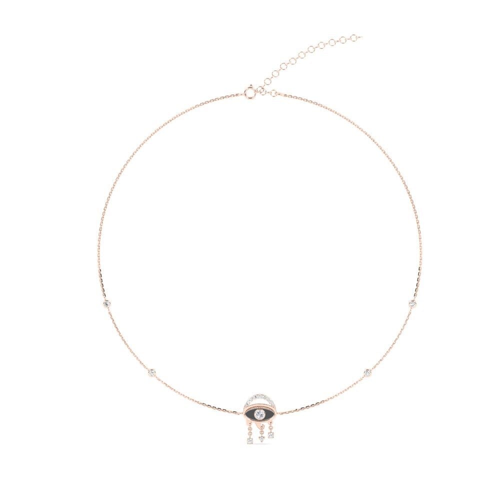 14k Oro Rosa Moissanita Collar Gargantilla de Mujer Ragazzona