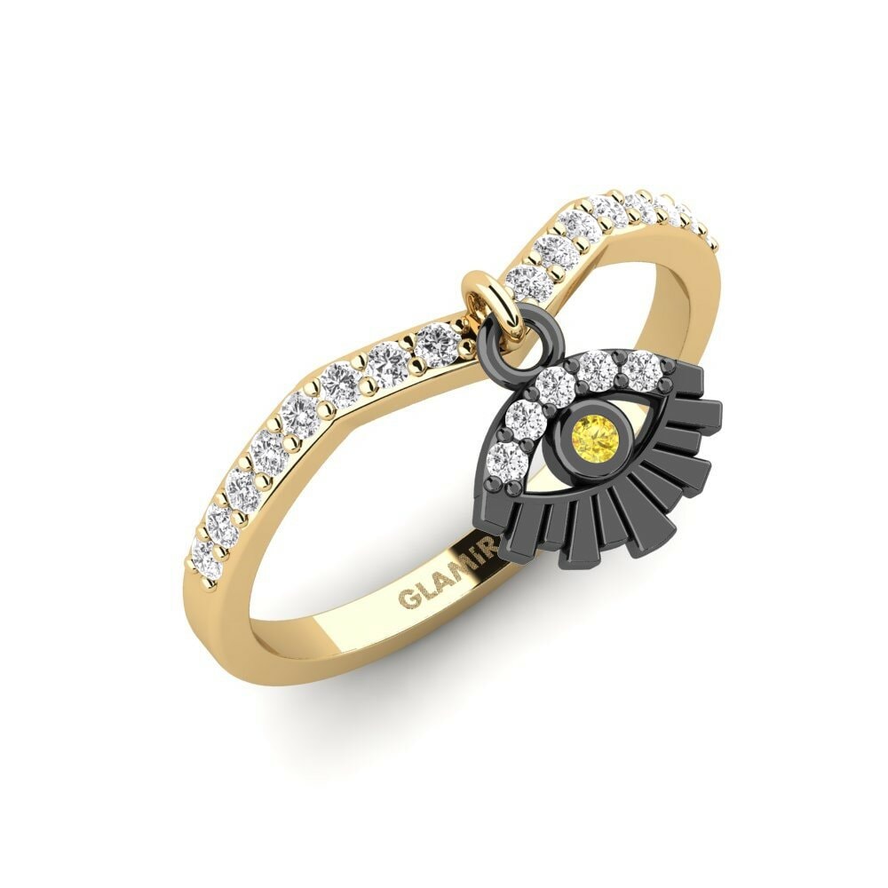 Zafiro amarillo Anillo Ripset