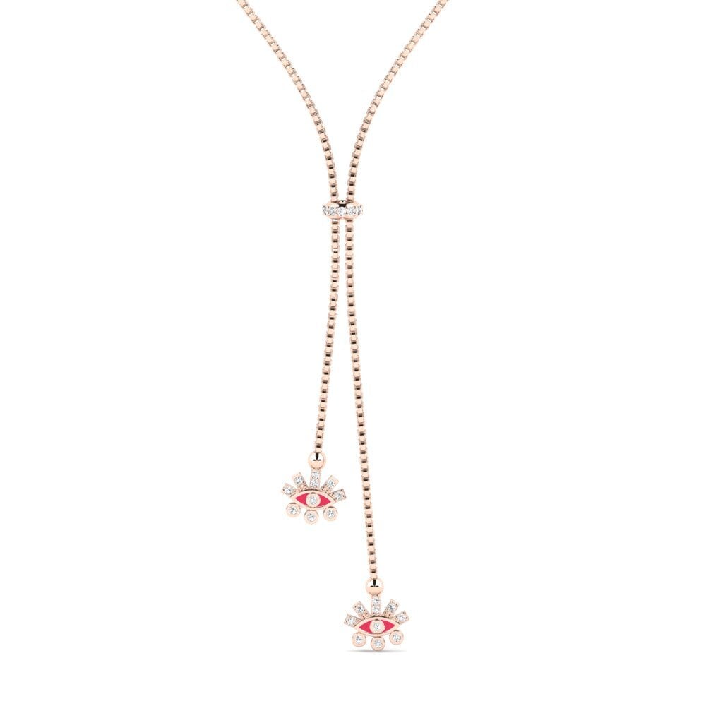 14k Oro Rosa Moissanita Collar de Mujer Teikhos