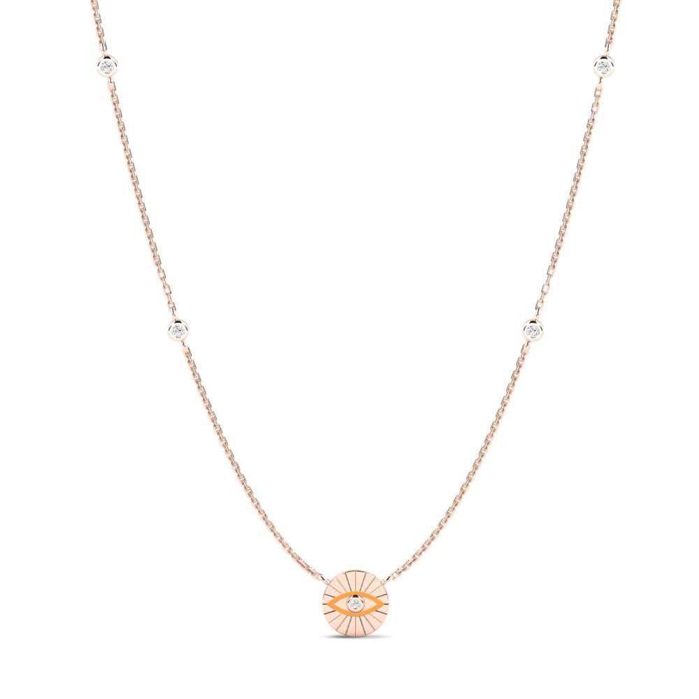 14k Oro Rosa Moissanita Collar de Mujer Terang