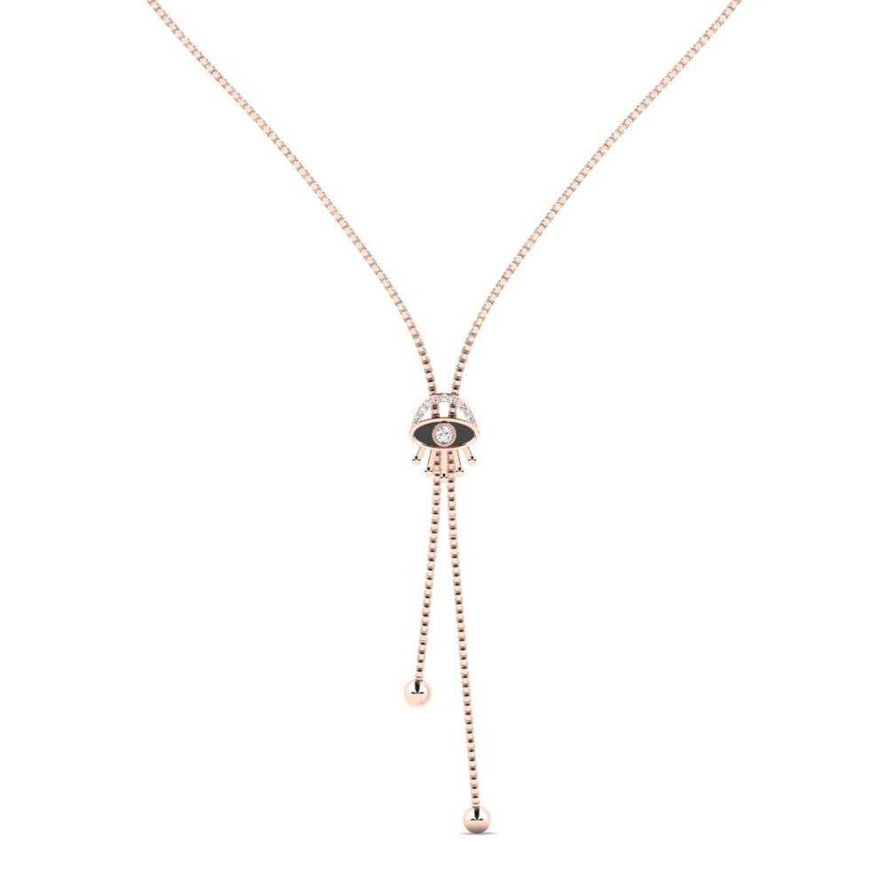 14k Oro Rosa Moissanita Collar de Mujer Timone