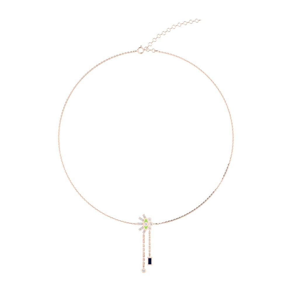 Vàng Hồng 18K Đá Sapphire Dây chuyền choker nữ Tiosos