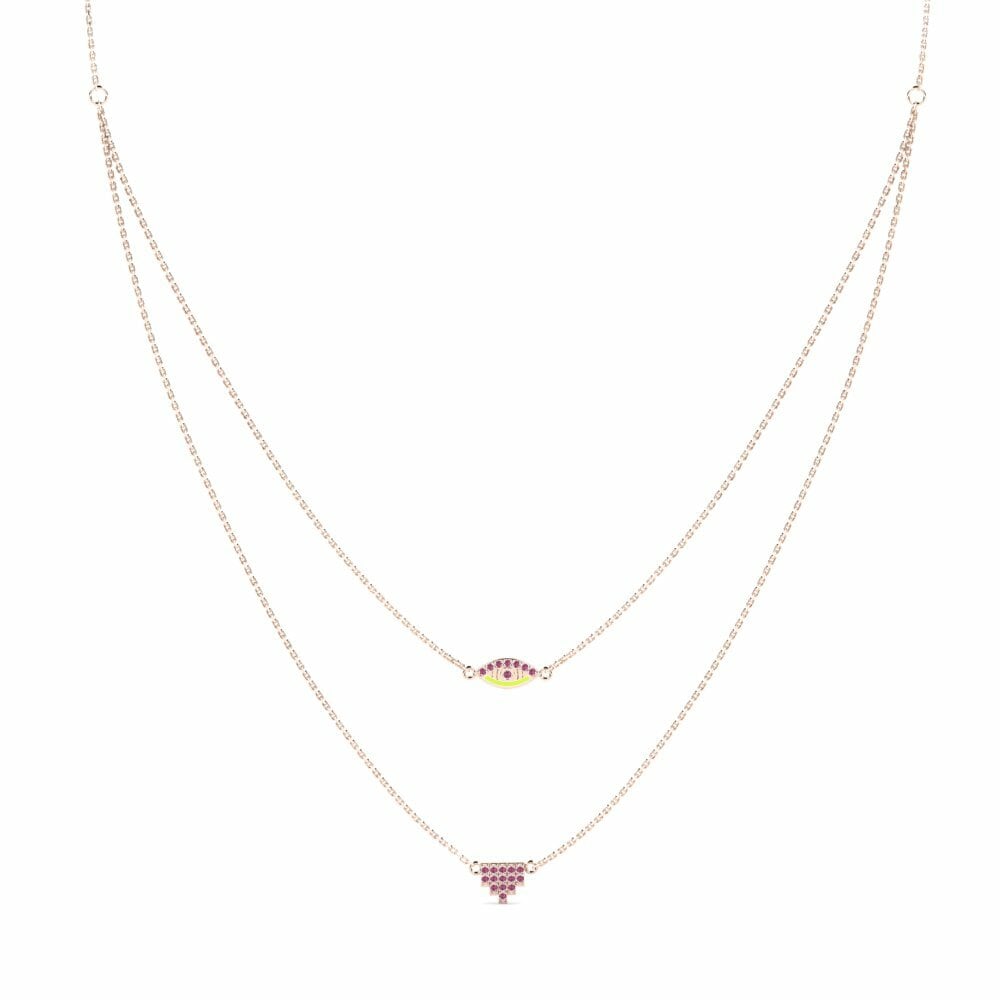 Vàng Hồng 9K Đá Rhodolite Dây chuyền nữ Ukubona