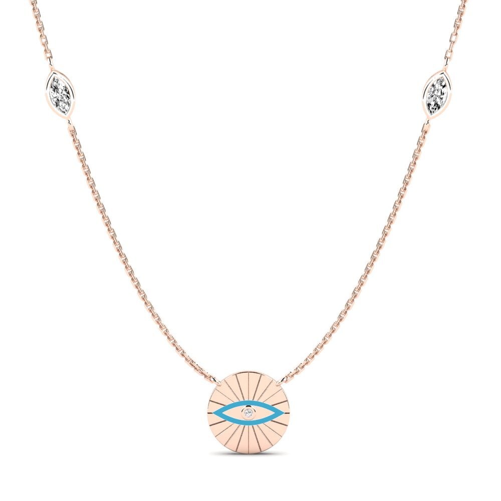 14k Oro Rosa Moissanita Collar de Mujer Veselka
