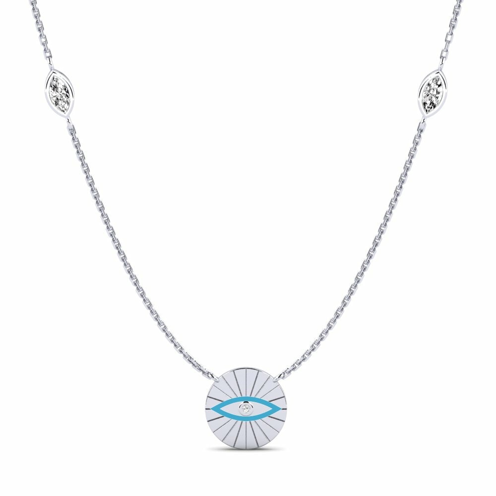 14k Oro Blanco Moissanita Collar de Mujer Veselka