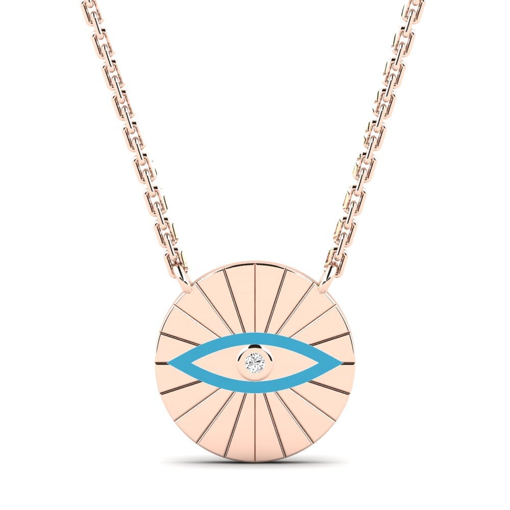 14k Oro Rosa Moissanita Collar de Mujer Vikerkaar