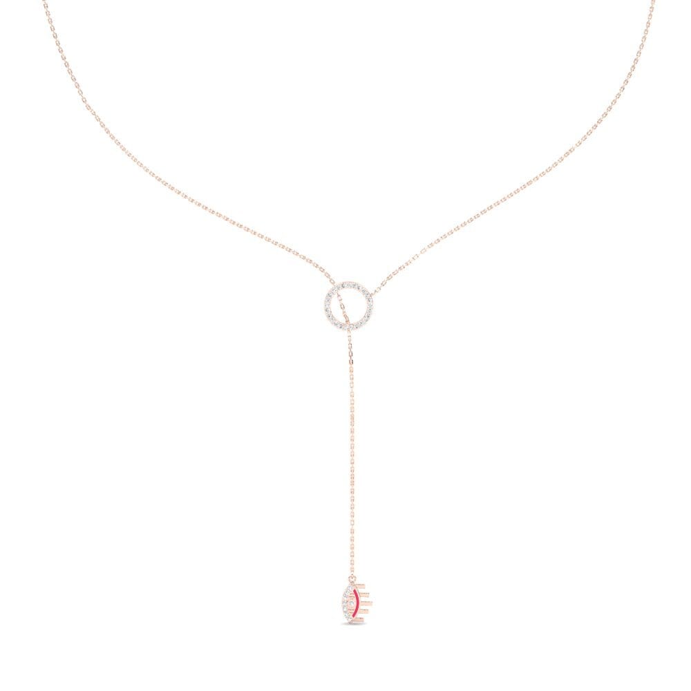 14k Oro Rosa Moissanita Collar de Mujer Zien